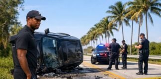 타이거 우즈, 플로리다서 DUI 혐의 체포… 전복사고 뒤 검사 거부, 마스터스도 사실상 무산