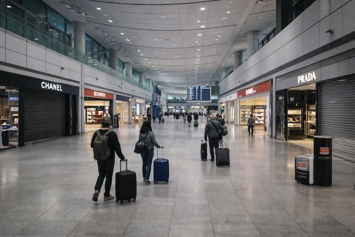 한산해진 국제공항 면세구역을 보여주는 이미지