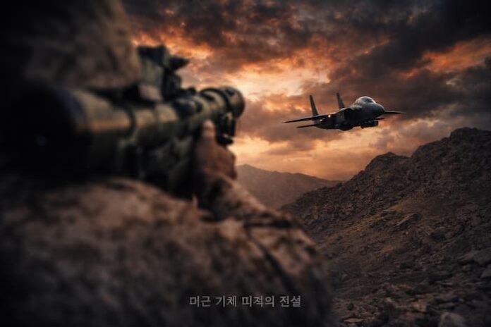 이란 상공 F-15E 스트라이크 이글 저공 비행 및 이란 보병 휴대용 대공 미사일 매복 공격 상황